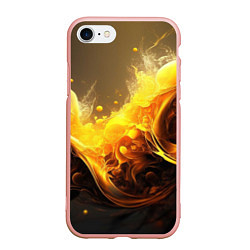 Чехол iPhone 7/8 матовый Золотые волны, цвет: 3D-светло-розовый