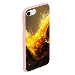 Чехол iPhone 7/8 матовый Золотые волны, цвет: 3D-светло-розовый — фото 2