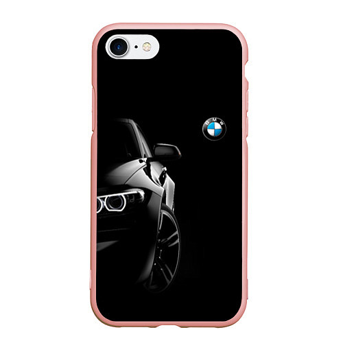 Чехол iPhone 7/8 матовый БМВ в тени / 3D-Светло-розовый – фото 1