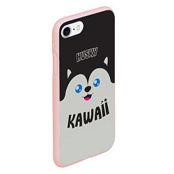 Чехол iPhone 7/8 матовый Kawaii Husky, цвет: 3D-светло-розовый — фото 2