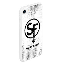 Чехол iPhone 7/8 матовый Sally Face с потертостями на светлом фоне, цвет: 3D-белый — фото 2