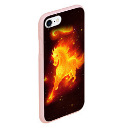 Чехол iPhone 7/8 матовый Огненный конь мчится, цвет: 3D-светло-розовый — фото 2
