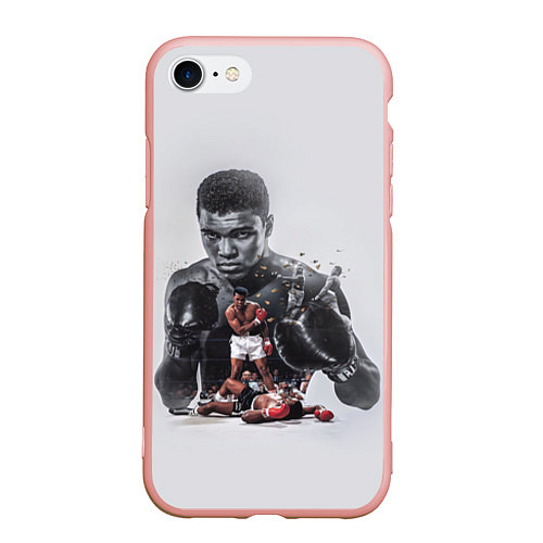 Чехол iPhone 7/8 матовый The greatest - Muhammad Ali / 3D-Светло-розовый – фото 1