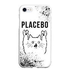 Чехол iPhone 7/8 матовый Placebo рок кот на светлом фоне