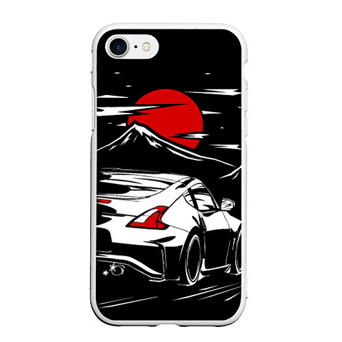 Чехол iPhone 7/8 матовый Nissan 370Z / 3D-Белый – фото 1