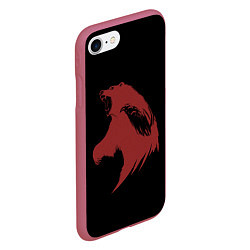 Чехол iPhone 7/8 матовый Red bear, цвет: 3D-малиновый — фото 2