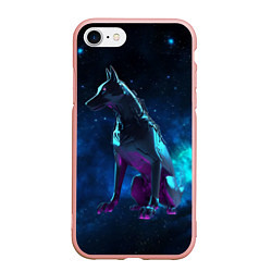 Чехол iPhone 7/8 матовый Киберпанк Волк, цвет: 3D-светло-розовый