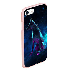 Чехол iPhone 7/8 матовый Киберпанк Волк, цвет: 3D-светло-розовый — фото 2