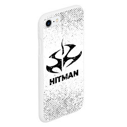 Чехол iPhone 7/8 матовый Hitman с потертостями на светлом фоне, цвет: 3D-белый — фото 2