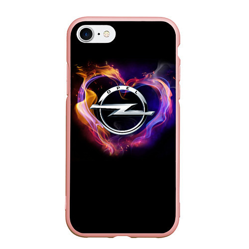 Чехол iPhone 7/8 матовый С логотипом Опель / 3D-Светло-розовый – фото 1