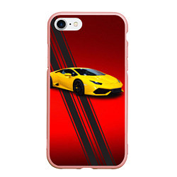 Чехол iPhone 7/8 матовый Итальянский гиперкар Lamborghini Aventador, цвет: 3D-светло-розовый