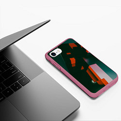 Чехол iPhone 7/8 матовый Сюрреалистичные геометрические фигуры, цвет: 3D-малиновый — фото 2