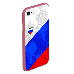 Чехол iPhone 7/8 матовый Сердечко - Россия, цвет: 3D-малиновый — фото 2