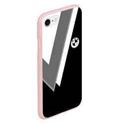 Чехол iPhone 7/8 матовый Бмв - классический черный, цвет: 3D-светло-розовый — фото 2
