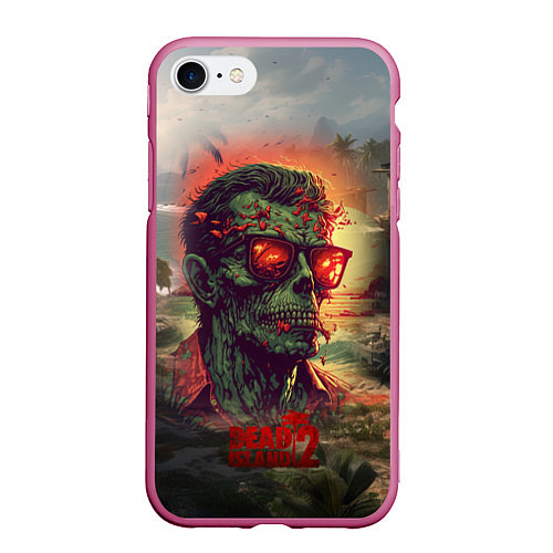 Чехол iPhone 7/8 матовый Dead island 2 zombie / 3D-Малиновый – фото 1