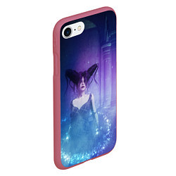 Чехол iPhone 7/8 матовый Ведьма со звездной пылью в старом замке, цвет: 3D-малиновый — фото 2