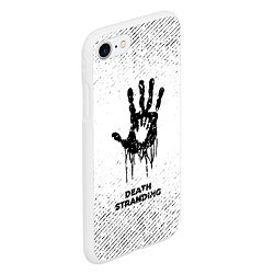 Чехол iPhone 7/8 матовый Death Stranding с потертостями на светлом фоне, цвет: 3D-белый — фото 2