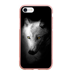 Чехол iPhone 7/8 матовый Волк в полной тьме, цвет: 3D-светло-розовый
