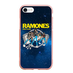 Чехол iPhone 7/8 матовый Ramones Road to ruin, цвет: 3D-светло-розовый