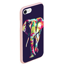 Чехол iPhone 7/8 матовый По улице слона водили, цвет: 3D-светло-розовый — фото 2