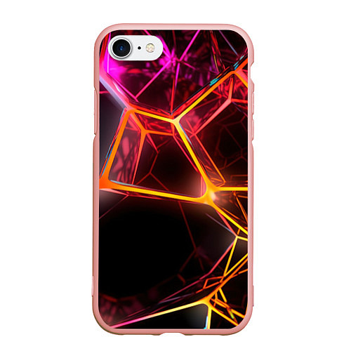 Чехол iPhone 7/8 матовый Неоновая конструкция / 3D-Светло-розовый – фото 1