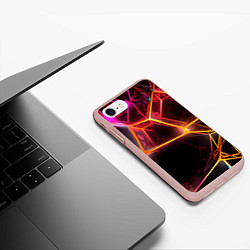 Чехол iPhone 7/8 матовый Неоновая конструкция, цвет: 3D-светло-розовый — фото 2