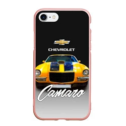 Чехол iPhone 7/8 матовый Американский спорткар Camaro 1970 года, цвет: 3D-светло-розовый