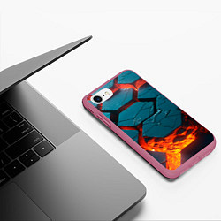 Чехол iPhone 7/8 матовый Лавовые наносоты, цвет: 3D-малиновый — фото 2