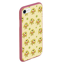 Чехол iPhone 7/8 матовый Монстр, милый одноглазый зверь, цвет: 3D-малиновый — фото 2