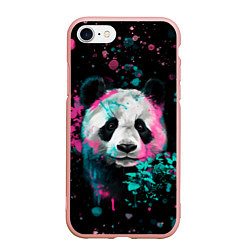 Чехол iPhone 7/8 матовый Панда в розовом и голубом - нейронная сеть, цвет: 3D-светло-розовый