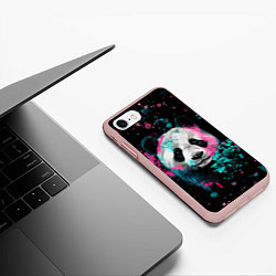 Чехол iPhone 7/8 матовый Панда в розовом и голубом - нейронная сеть, цвет: 3D-светло-розовый — фото 2