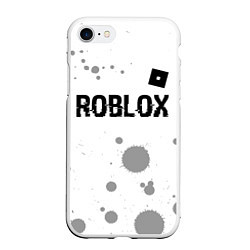 Чехол iPhone 7/8 матовый Roblox glitch на светлом фоне: символ сверху, цвет: 3D-белый