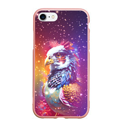 Чехол iPhone 7/8 матовый Fantastic bird and starry space, цвет: 3D-светло-розовый