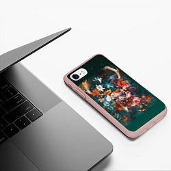 Чехол iPhone 7/8 матовый Сказочный олень Акварель, цвет: 3D-светло-розовый — фото 2