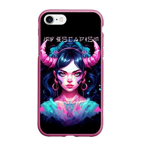 Чехол iPhone 7/8 матовый Fantasy girl - my escapism / 3D-Малиновый – фото 1