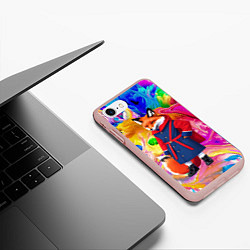 Чехол iPhone 7/8 матовый Лисичка-модница - нейросеть, цвет: 3D-светло-розовый — фото 2