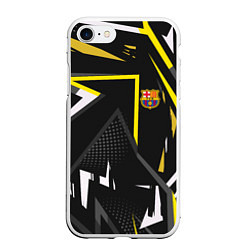 Чехол iPhone 7/8 матовый ФК Барселона эмблема, цвет: 3D-белый