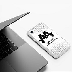 Чехол iPhone 7/8 матовый Asking Alexandria с потертостями на светлом фоне, цвет: 3D-белый — фото 2