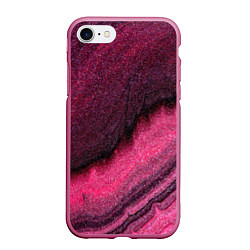 Чехол iPhone 7/8 матовый Блёстки розовые, цвет: 3D-малиновый
