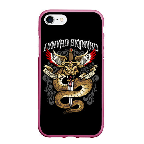 Чехол iPhone 7/8 матовый Lynyrd Skynyrd - южный рок / 3D-Малиновый – фото 1