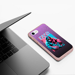 Чехол iPhone 7/8 матовый DJ Gorilla, цвет: 3D-светло-розовый — фото 2