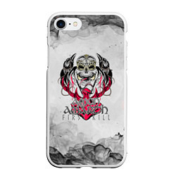 Чехол iPhone 7/8 матовый Amon Amarth first kill, цвет: 3D-белый