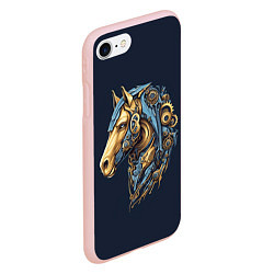 Чехол iPhone 7/8 матовый Механический конь, цвет: 3D-светло-розовый — фото 2