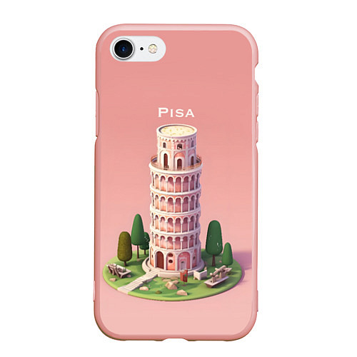 Чехол iPhone 7/8 матовый Pisa Isometric / 3D-Светло-розовый – фото 1