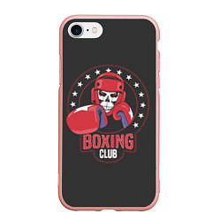 Чехол iPhone 7/8 матовый Boxing club - боксёр, цвет: 3D-светло-розовый