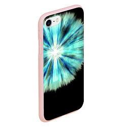 Чехол iPhone 7/8 матовый Тай-дай бирюзовый круг, цвет: 3D-светло-розовый — фото 2