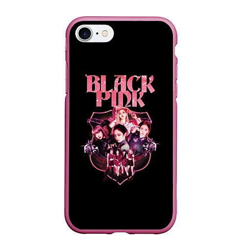 Чехол iPhone 7/8 матовый Blackpink k-pop, Блэкпинк / 3D-Малиновый – фото 1