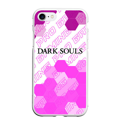 Чехол iPhone 7/8 матовый Dark Souls pro gaming: символ сверху / 3D-Белый – фото 1