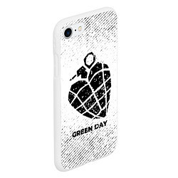Чехол iPhone 7/8 матовый Green Day с потертостями на светлом фоне, цвет: 3D-белый — фото 2