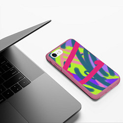 Чехол iPhone 7/8 матовый Цветастая графика, цвет: 3D-малиновый — фото 2